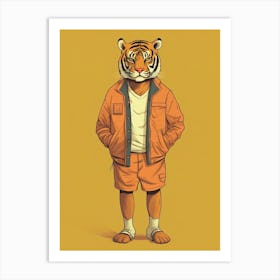 Tiger Illustrations Wearing A Romper 2 Art Print