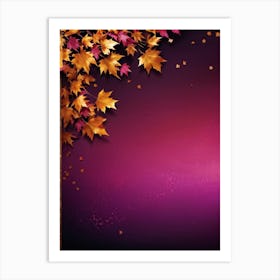 A Gradient Canvas Displaying A Purplish Pink To Gold Splash Against A Lavish Autumn Themed Backgroun (1) Art Print