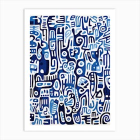 'Blue And White' 4 Art Print