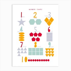 Numbers And Shapes Art Print