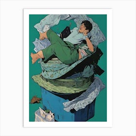 "Green Dreams: Asaf Hanuka's Trash Can Tale" Art Print