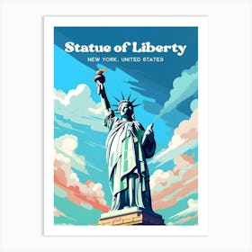 Statue of Liberty New York Sculpture Modern Travel Art Art Print