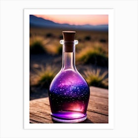 Purple Universe In A Bottle Art Print