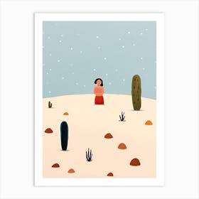 Desert Scene, Tiny People And Illustration 2 Art Print
