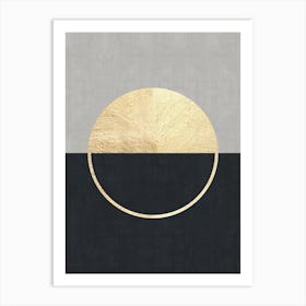 Geometry with gold and textures 2 Art Print