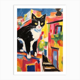 Painting Of A Cat In Cadiz Spain 2 Art Print