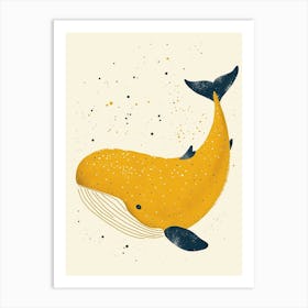 Yellow Blue Whale 2 Art Print