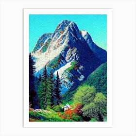 Berchtesgaden National Park Germany Pointillism Art Print