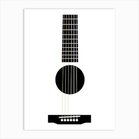 Black and White Guitar Art Print