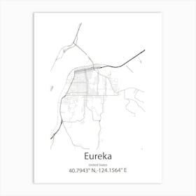 Eureka,United States Minimalist Map Art Print