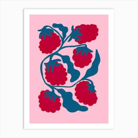 Raspberries Pink Art Print