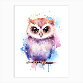 Owl Watercolor Painting Art Print