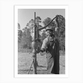 Untitled Photo, Possibly Related To Fsa (Farm Security Administration) Client Pumping Water From His Sanitary Well Art Print