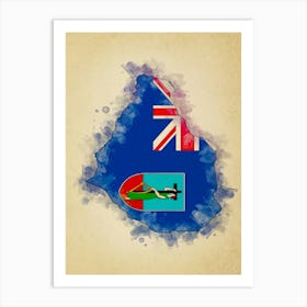 Montserrat Flag Vintage Art Print