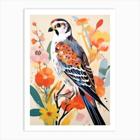 Bird Painting Collage American Kestrel 3 Art Print