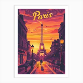 Paris At Sunset Art Print