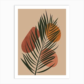 Palm Leaf Boho Earthy Tones Art Print