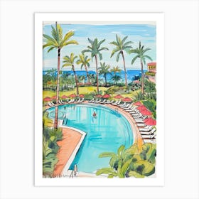 The Ritz Carlton, Kapalua   Maui, Hawaii   Resort Storybook Illustration 2 Art Print