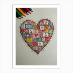 Heart Of Social Media Art Print