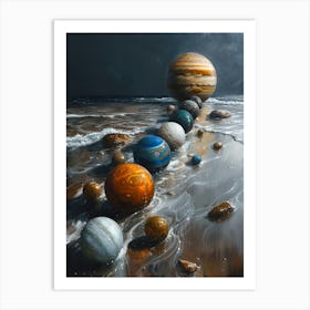 Planets On The Beach Art Print