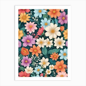 Floral Seamless Pattern Art Print