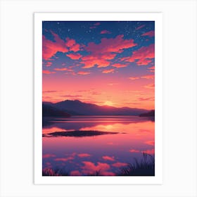 Sunset Wallpaper Art Print