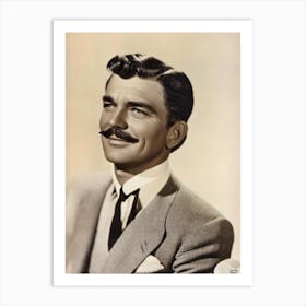 Clark Gable Retro Collage Movies Art Print