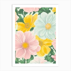 Anemone Pastel Floral 1 Flower Art Print