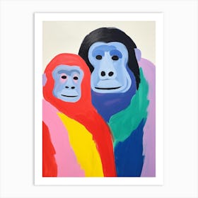 Colourful Kids Animal Art Gorilla 1 Art Print