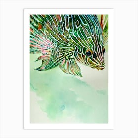 Lionfish Storybook Watercolour Art Print