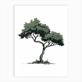 Cedar Tree Pixel Illustration 4 Art Print