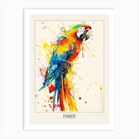 Parrot Colourful Watercolour 4 Poster Art Print