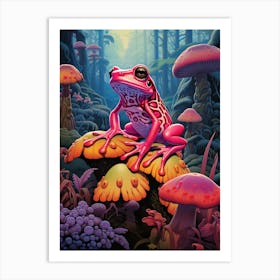 Poison Dart Frog Neon 3 Art Print