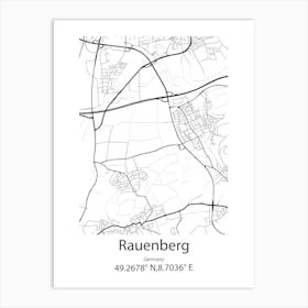 Rauenberg,Germany Minimalist Map Art Print