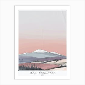 Mount Monadnock Usa Color Line Drawing 7 Poster Art Print