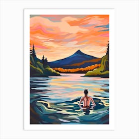 Wild Swimming At Loch Morlich Scotland 2 Art Print