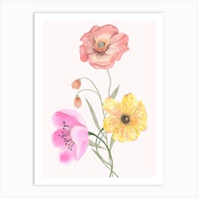 Watercolor Flowers 1 Art Print