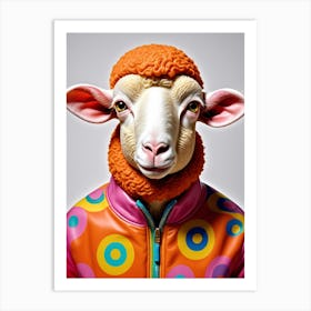 Anthropomorphic Sheep In A Colourful Jacket Art Print