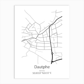 Dautphe,Germany Minimalist Map Art Print