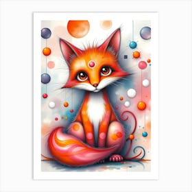 Cosmic Whiskers: The Dreamy Fox Art Print