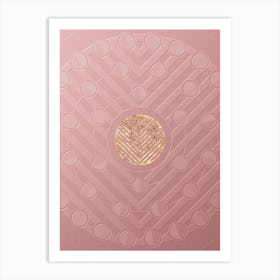 Geometric Gold Glyph on Circle Array in Pink Embossed Paper n.0165 Art Print