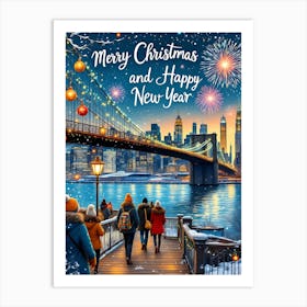 Merry Christmas And Happy New Year 4 Art Print