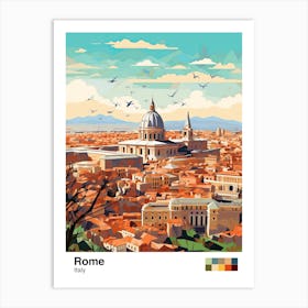 Rome, Italy, Geometric Illustration 4 Poster Art Print