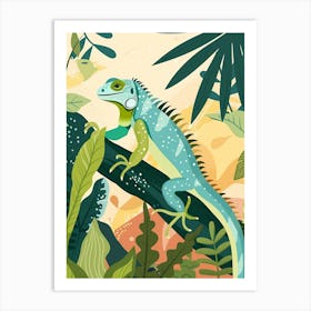 Green Iguana Modern Illustration 4 Art Print