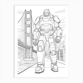 San Fransokyo (Big Hero 6) Fantasy Inspired Line Art 3 Art Print