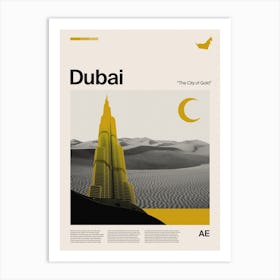 Mid Century Dubai Travel Art Print