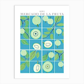 Mercado De La Fruta Kiwi Illustration 3 Poster Art Print