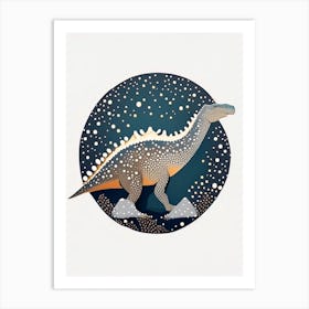 Tsintaosaurus Terrazzo Style Dinosaur Art Print