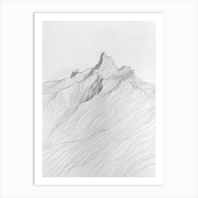 Cerro Mercedario Argentina Line Drawing 4 Art Print