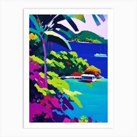 Providencia Island Colombia Colourful Painting Tropical Destination Art Print